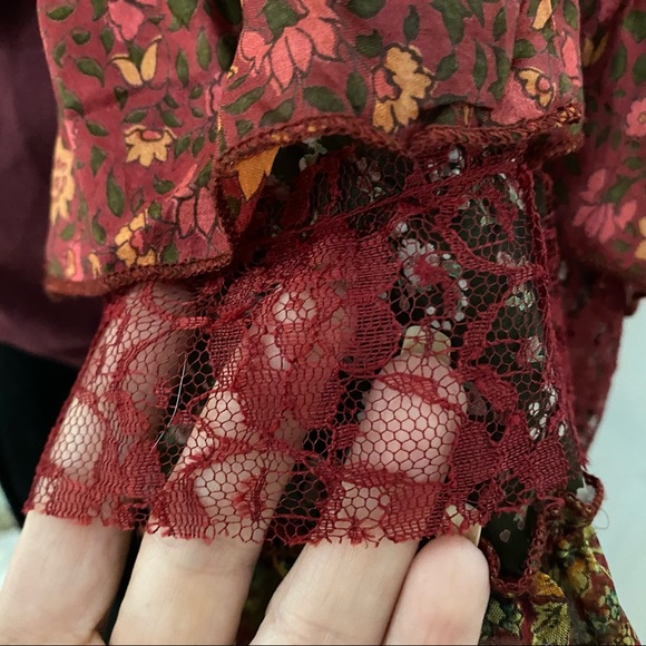 Boho Gypsy Ruffle Lace Crop top - Picture 7 of 12